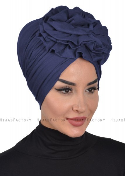 Kerstin - Marineblå Bomull Turban - Ayse Turban