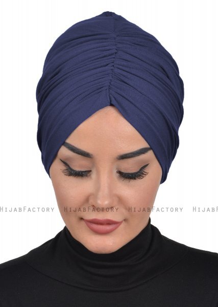 Kerstin - Marineblå Bomull Turban - Ayse Turban