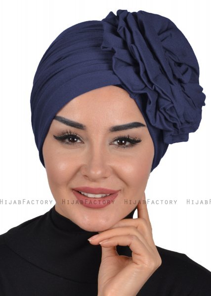 Kerstin - Marineblå Bomull Turban - Ayse Turban