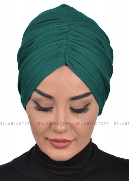 Kerstin - Mørk Grønn Bomull Turban - Ayse Turban
