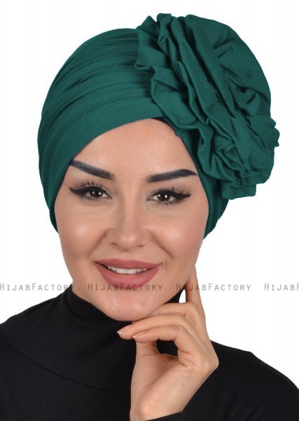 Kerstin - Mørk Grønn Bomull Turban - Ayse Turban