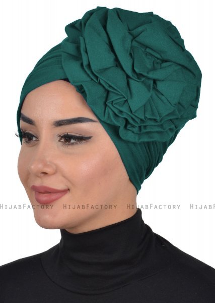 Kerstin - Mørk Grønn Bomull Turban - Ayse Turban