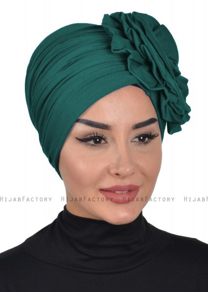 Kerstin - Mørk Grønn Bomull Turban - Ayse Turban