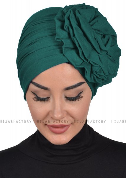 Kerstin - Mørk Grønn Bomull Turban - Ayse Turban