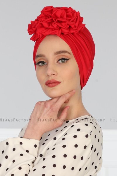 Kerstin - Rød Bomull Turban - Ayse Turban