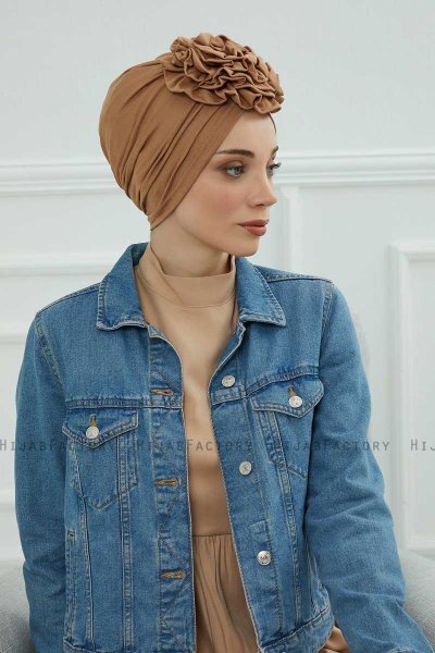 Kerstin - Lysebrun Bomull Turban