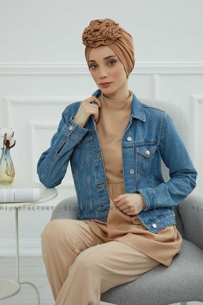 Kerstin - Lysebrun Bomull Turban