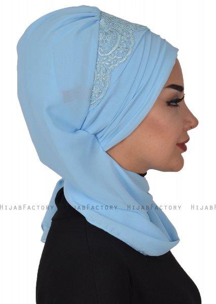 Celine - Lyseblå Chiffon Turban - Ayse Turban