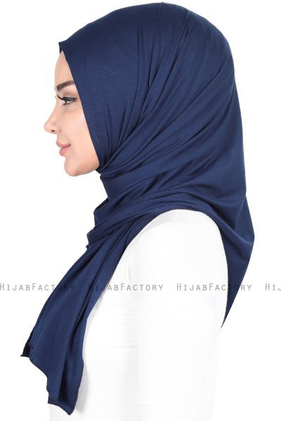 Sigrid - Marineblå Bumull Hijab - Ayse Turban
