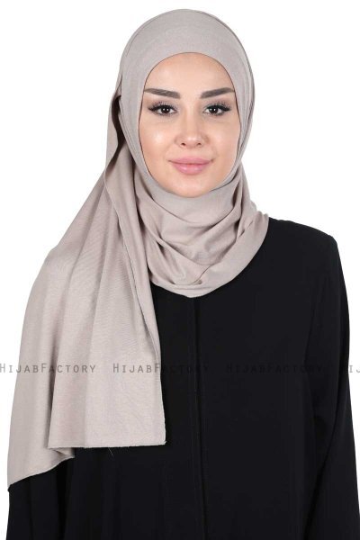 Sigrid - Taupe Bumull Hijab - Ayse Turban