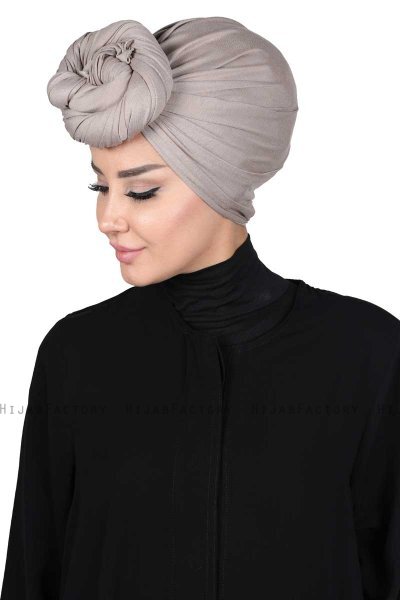Sigrid - Taupe Bumull Hijab - Ayse Turban