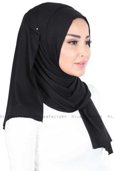 Sigrid - Svart Bumull Hijab - Ayse Turban