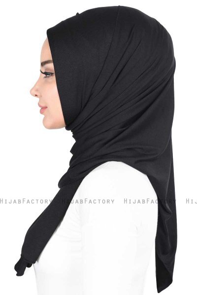 Sigrid - Svart Bumull Hijab - Ayse Turban