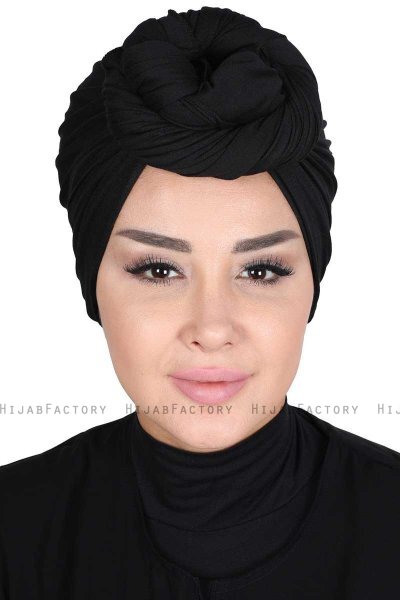 Sigrid - Svart Bumull Hijab - Ayse Turban