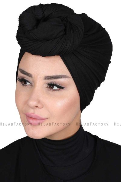 Sigrid - Svart Bumull Hijab - Ayse Turban