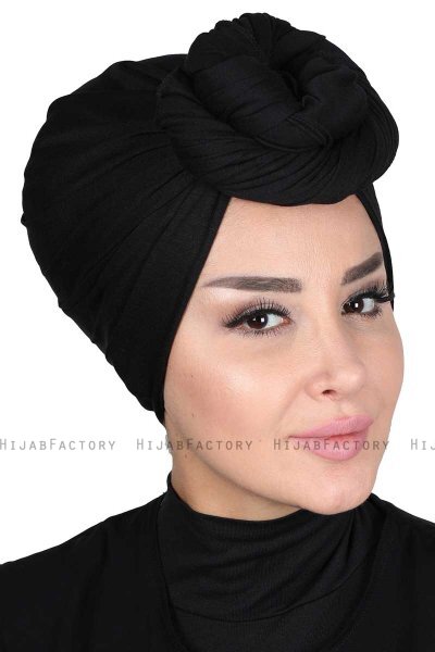 Sigrid - Svart Bumull Hijab - Ayse Turban