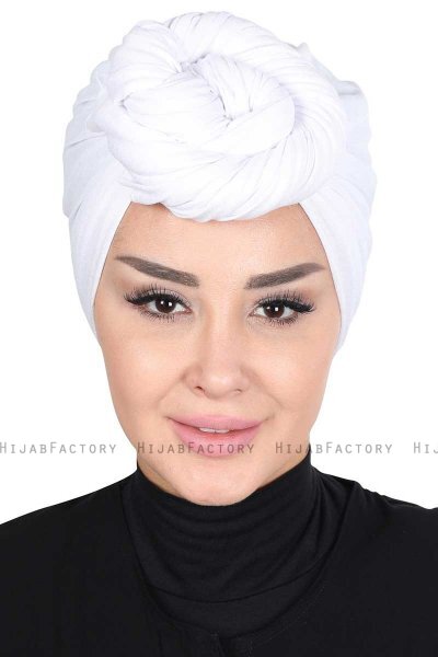 Sigrid - Hvit Bumull Hijab - Ayse Turban