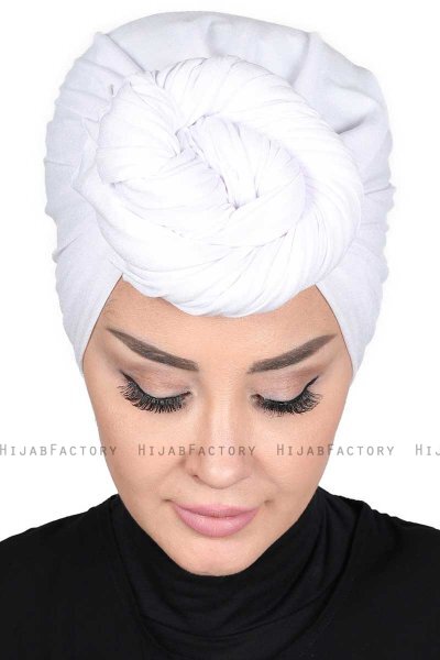 Sigrid - Hvit Bumull Hijab - Ayse Turban