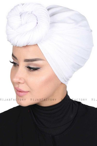 Sigrid - Hvit Bumull Hijab - Ayse Turban