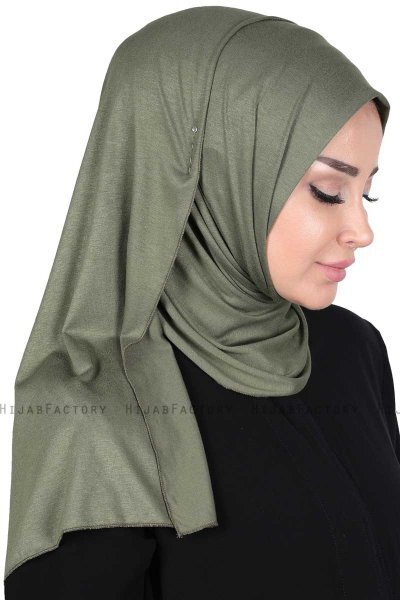 Sigrid - Khaki Bumull Hijab - Ayse Turban