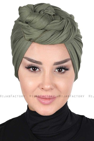 Sigrid - Khaki Bumull Hijab - Ayse Turban