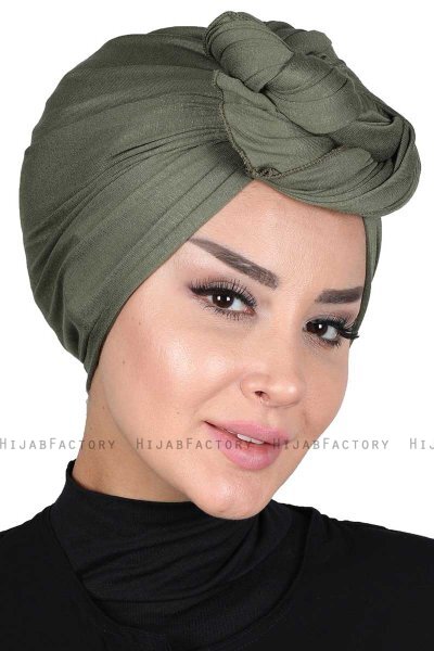 Sigrid - Khaki Bumull Hijab - Ayse Turban