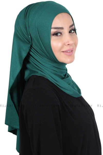Sigrid - Mørk Grønn Bumull Hijab - Ayse Turban