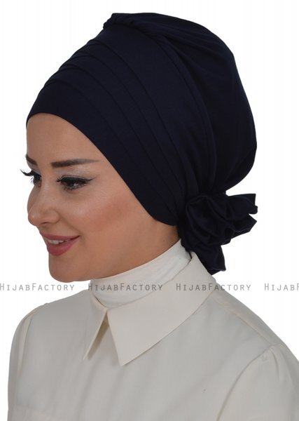 Monica - Marineblå Bomull Turban - Ayse Turban