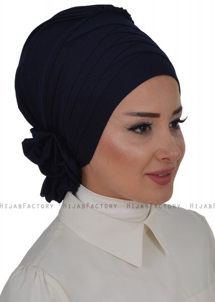 Monica - Marineblå Bomull Turban - Ayse Turban