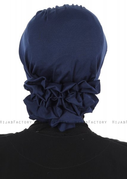Monica - Marineblå Bomull Turban - Ayse Turban