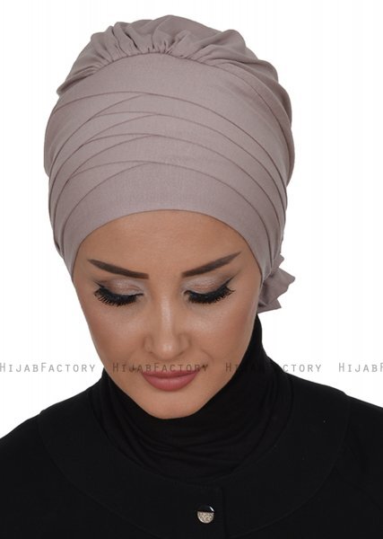 Monica - Taupe Bomull Turban - Ayse Turban