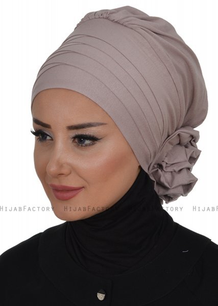 Monica - Taupe Bomull Turban - Ayse Turban