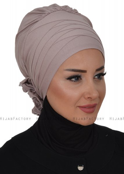 Monica - Taupe Bomull Turban - Ayse Turban