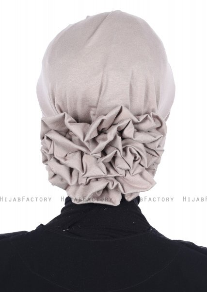 Monica - Taupe Bomull Turban - Ayse Turban