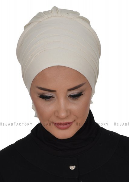 Monica - Creme Bomull Turban - Ayse Turban