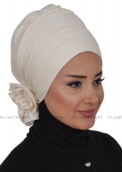 Monica - Creme Bomull Turban - Ayse Turban