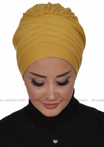 Monica - Sennepsgul Bomull Turban - Ayse Turban