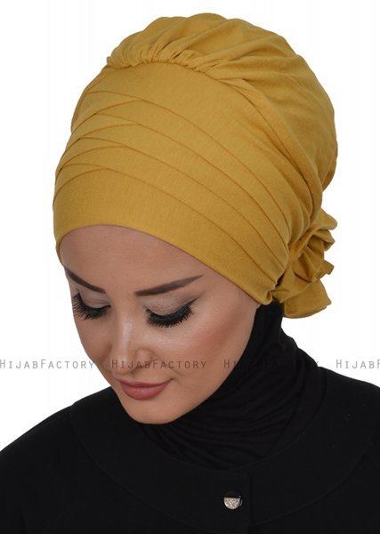 Monica - Sennepsgul Bomull Turban - Ayse Turban