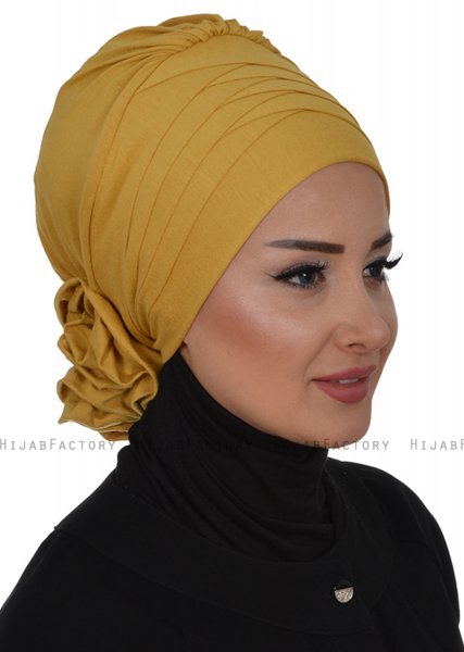 Monica - Sennepsgul Bomull Turban - Ayse Turban
