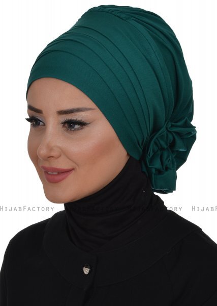 Monica - Mørk Grønn Bomull Turban - Ayse Turban