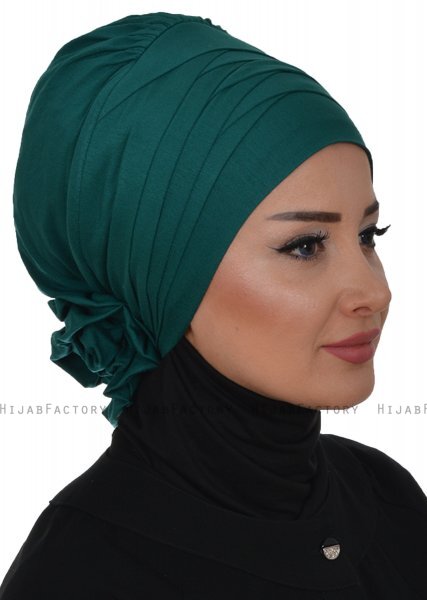 Monica - Mørk Grønn Bomull Turban - Ayse Turban
