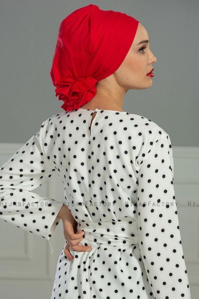 Monica - Rød Bomull Turban - Ayse Turban
