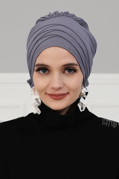 Monica - Grå Bomull Turban - Ayse Turban