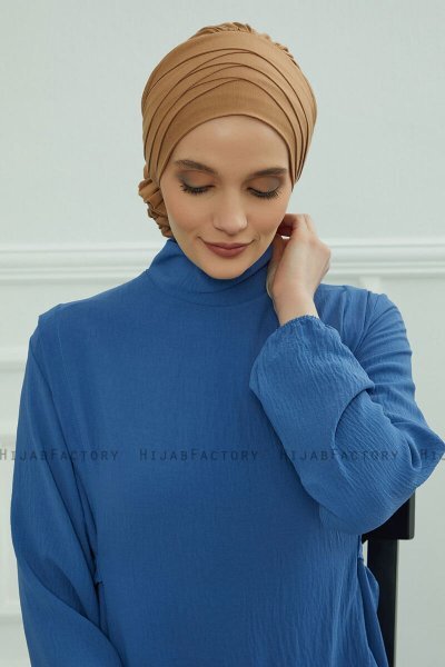 Monica - Lysebrun Bomull Turban