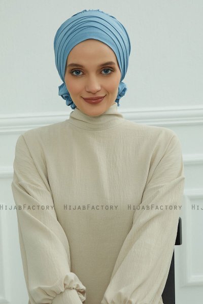 Monica - Sky Blue Bomull Turban
