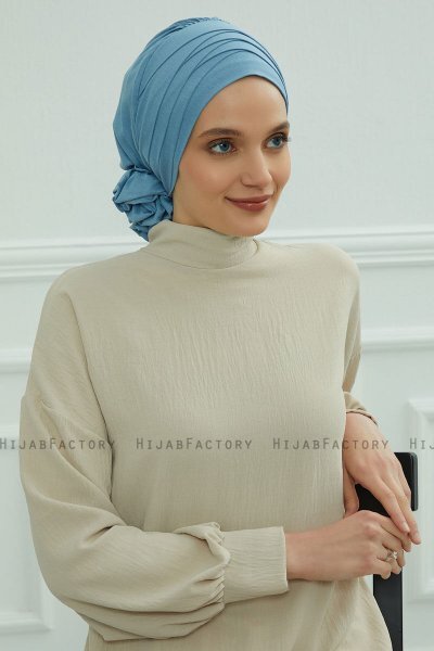 Monica - Sky Blue Bomull Turban