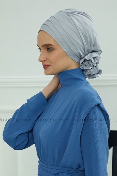 Monica - Lysegrå Bomull Turban