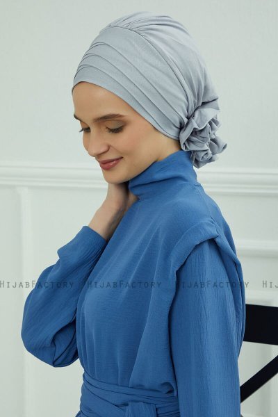 Monica - Lysegrå Bomull Turban