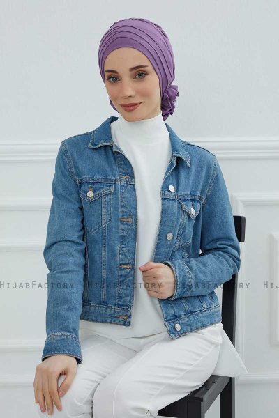 Monica - Violet Bomull Turban