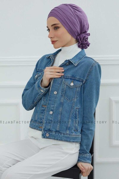 Monica - Violet Bomull Turban